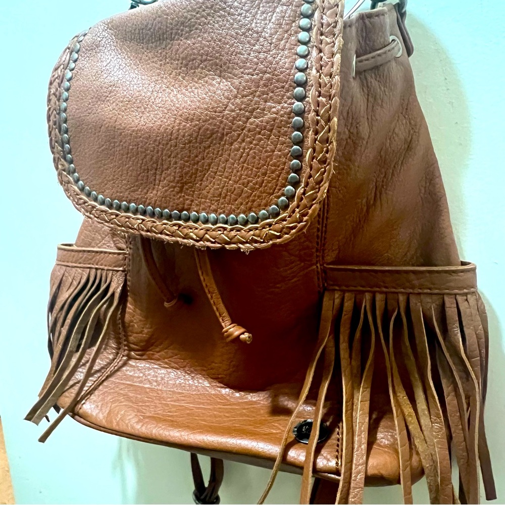 The Sak Avalon Fringed Convertible Backpack Handbag, Sierra Brown nwt - Picture 6 of 14
